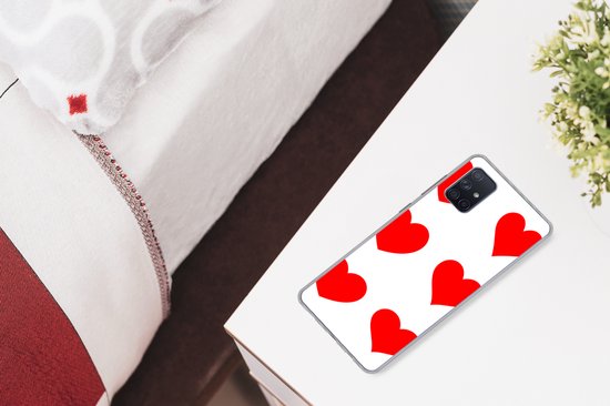 Coque Samsung Galaxy A71 - Une illustration avec neuf coeurs rouges - Coque en Siliconen pour téléphone