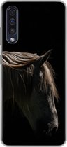 Geschikt voor Samsung Galaxy A50 hoesje - Paard - Dieren - Wit - Siliconen Telefoonhoesje