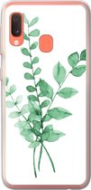 Telefoonhoesje Geschikt voor Samsung Galaxy A20e hoesje - Waterverf - Bladeren - Planten - Siliconen Telefoonhoesje