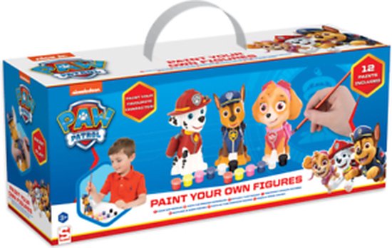Paw Patrol - 3 Pack Paint Your Own Figure Art Creative Craft Set | bol