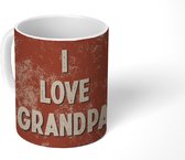 Mok - Koffiemok - Mannen cadeautjes - Vaderdag - Opa - I love grandpa - Quote - Spreuken - Mokken - 350 ML - Beker - Koffiemokken - Theemok - Mok met tekst