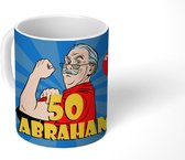 Mok - Koffiemok - Jubileum cadeau - 50 jaar versiering - Ballon - Man - Abraham - Mokken - 350 ML - Beker - Koffiemokken - Theemok