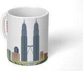 Mok - skyline van Kuala Lumpur met de Petronas Towers - 350 ML - Beker