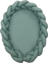 MamaLoes Amy Pure Stonegreen 2-in-1 Babynest en Braided Bedbumper 80663