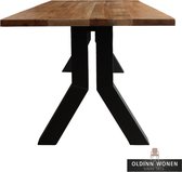 Old Inn - Eetkamertafel Rechthoekig Gelakt Mangohout Splitpoot 220cm x 100cm
