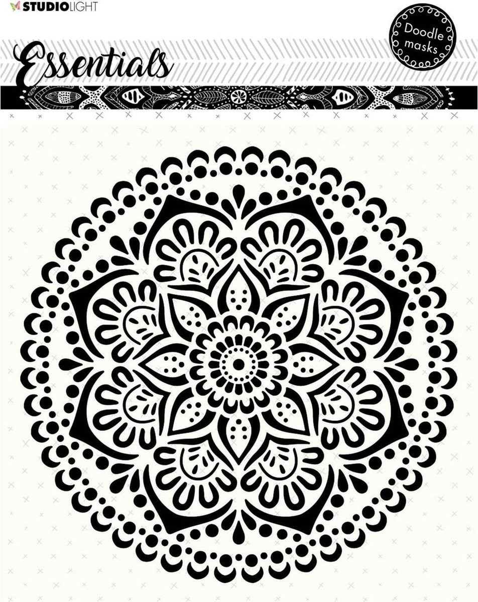 Studio Light Mask Stencil - Essential doodle nr.60 - 18x18cm