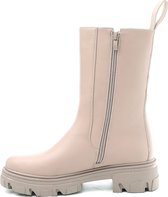 SmileFavorites® Chelsea boots met Hak - Imitatieleer - Beige - Maat 36