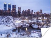 Poster New York - Central Park - Sneeuw - 160x120 cm XXL