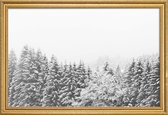 JUNIQE - Poster met houten lijst Winter In the Mountains -30x45 /Grijs