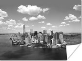 Poster New York - Manhattan - Zwart - Wit - 120x90 cm