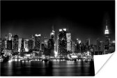 Poster Skyline van New York - zwart wit - 90x60 cm