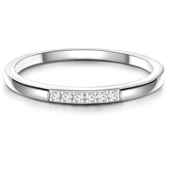 Gems München Dames Dames ring 925 sterling zilver zirconia 50 Zilver 32021156