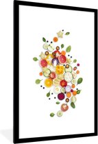 Affiche avec cadre Fruits - Légumes - Wit - 60x90 cm