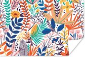 Poster Zomer - Planten - Bladeren - Patroon - 120x80 cm