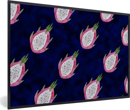 Fotolijst incl. Poster - Drakenfruit - Fruit - Blauw - 30x20 cm - Posterlijst