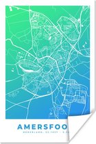 Poster Plan de la ville - Amersfoort - Nederland - Blauw - 40x60 cm