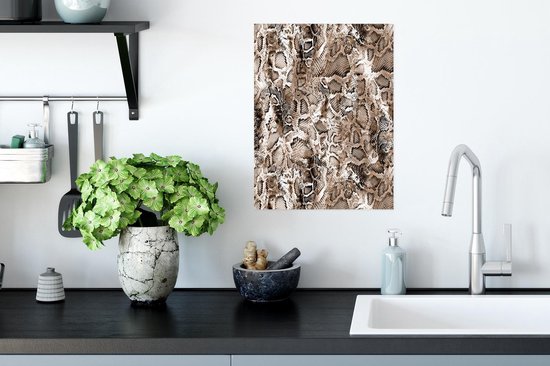 Poster Dierenprint - Schubben - Bruin - 30x40 cm