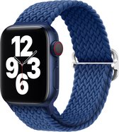 YONO Gevlochten Nylon Stretch Bandje geschikt voor Apple Watch - 42 / 44 / 45 / 49 mm - Blauw