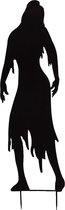 Europalms - Halloween - Decoratie - Versiering - Accesoires - Silhouette Metal Zombie Woman 135cm