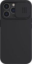 Nillkin iPhone 13 Pro Hoesje Geschikt voor magnetische ring Siliconen met Camera Slider Zwart