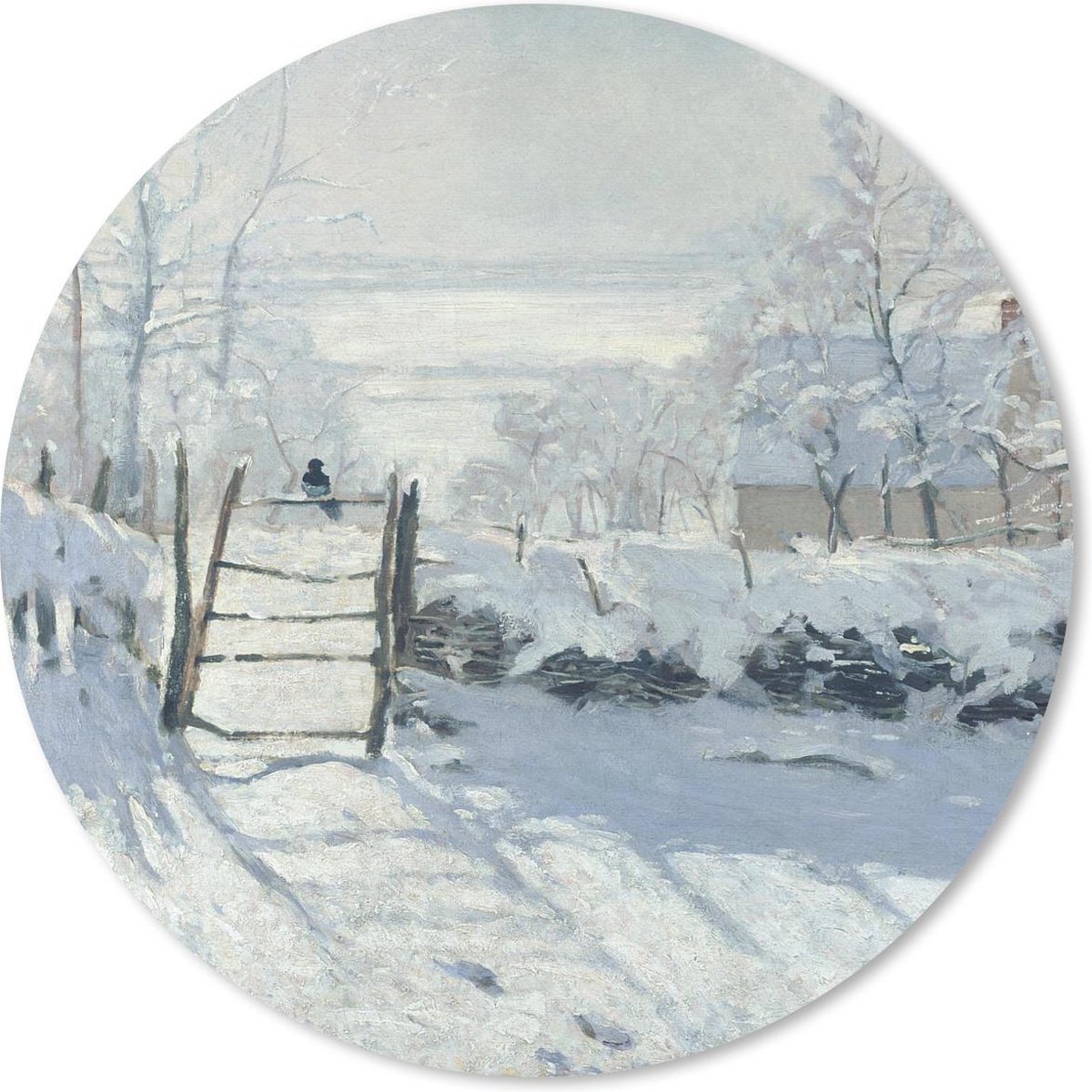 Muismat rond 20x20 cm - Mousepad De ekster - Claude Monet - Ronde muismatten
