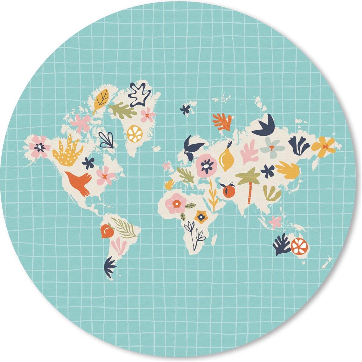 Muismat rond 50x50 cm - Mousepad Kaart - Kinderen - Matisse - Ronde muismatten