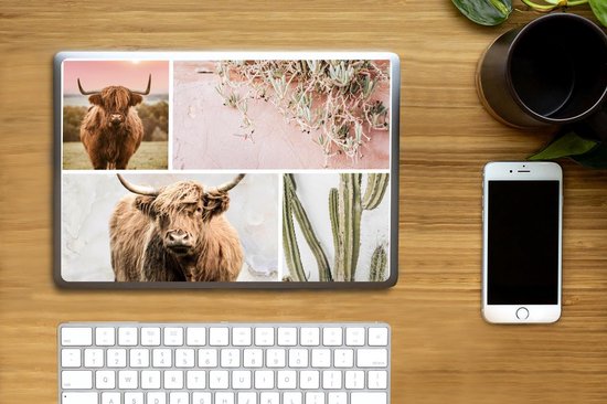 Sticker pour ordinateur portable - 10,1 pouces - Scottish Highlander - Animaux - Pastel