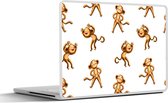 Laptop sticker - 13.3 inch - Jungle - Design - Aap - Wit - 31x22,5cm - Laptopstickers - Laptop skin - Cover