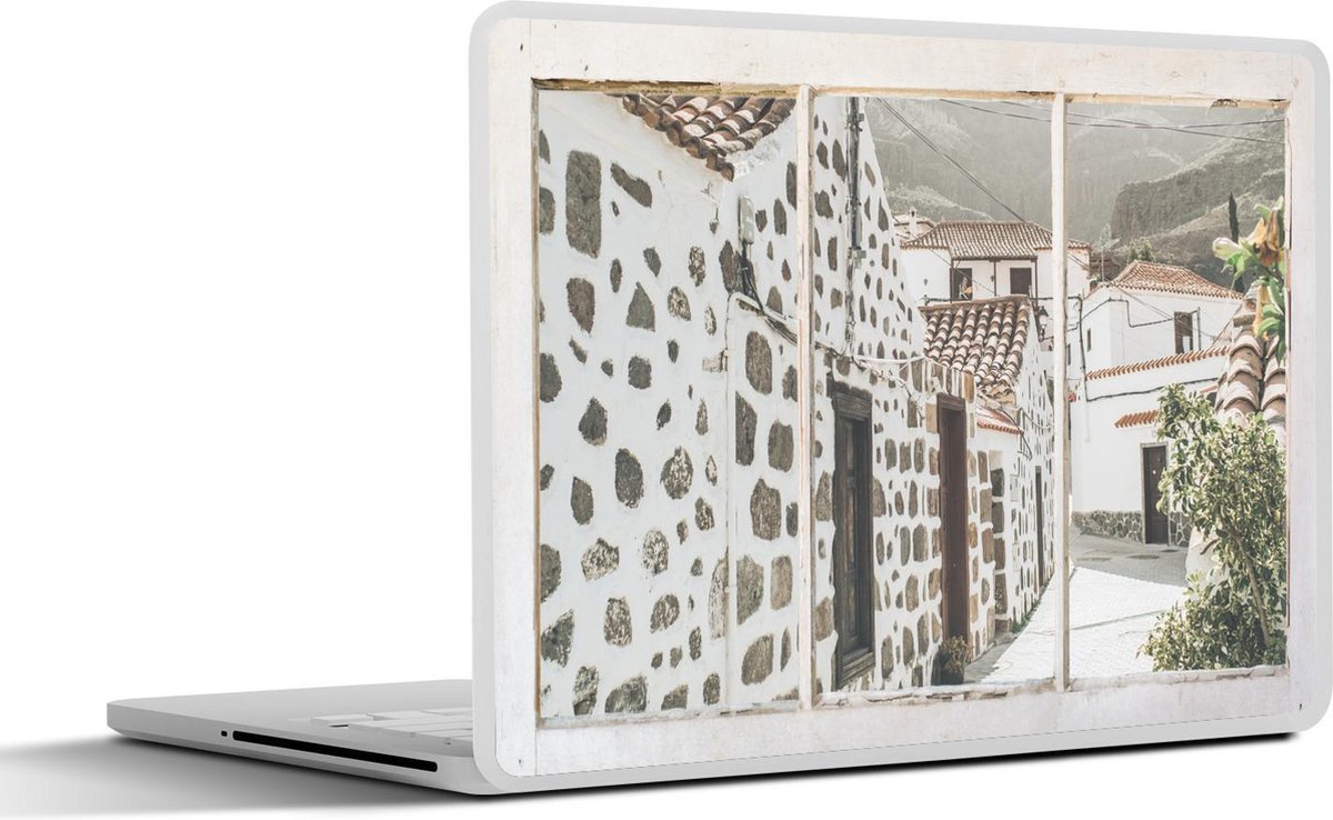 Laptop sticker - 17.3 inch - Doorkijk - Architectuur - Zomer - 40x30cm - Laptopstickers - Laptop skin - Cover