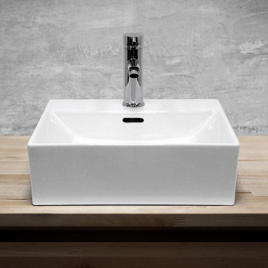 Lavabo 415 x 360 x 130 mm céramique blanc