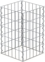 Gabionkolom hoekig, 50x30x30 cm, gemaakt van gegalvaniseerd staaldraad