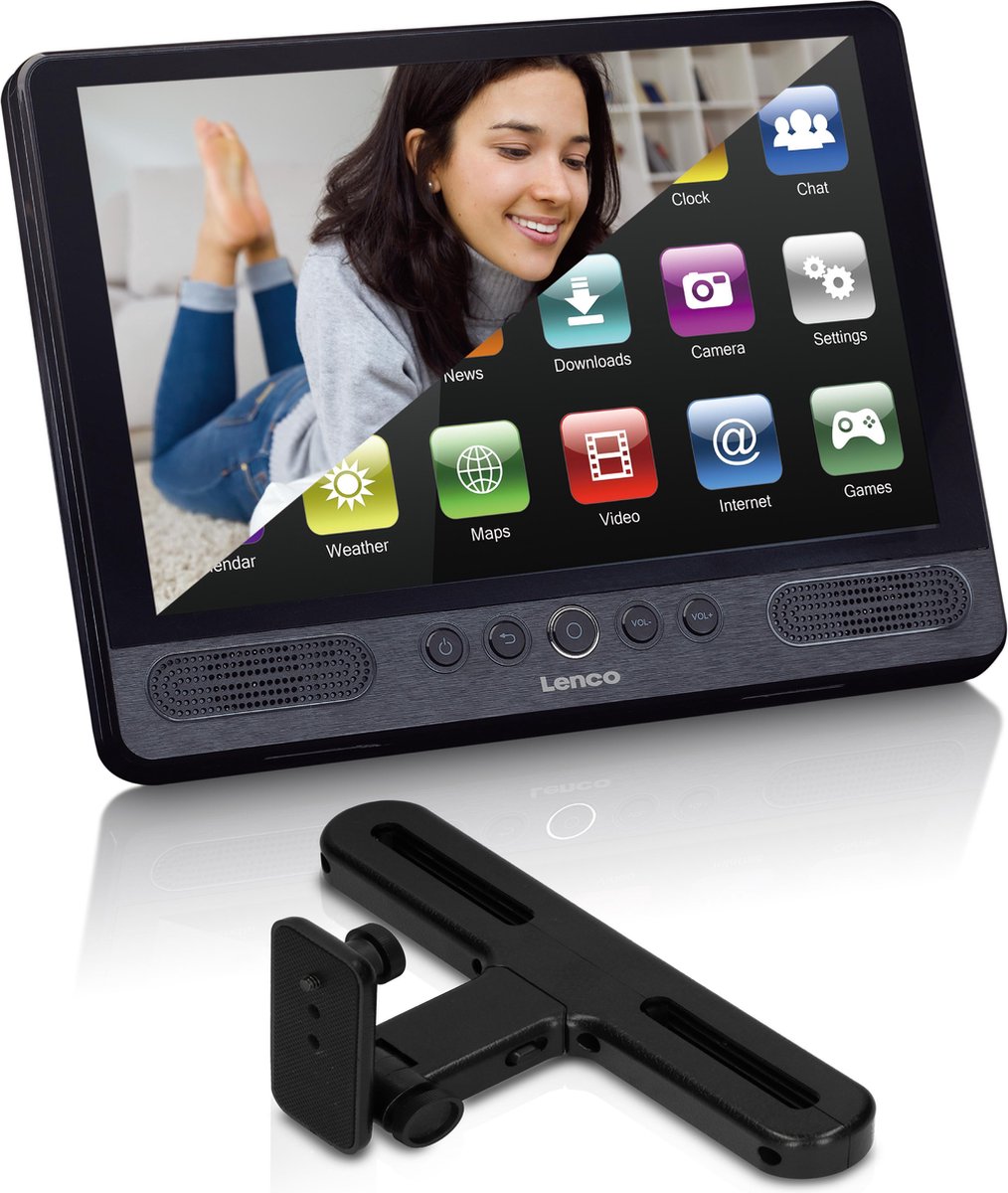 Lenco TDV-1000BK - Portable DVD-speler met touchscreen, wifi en Android 7 -  10 inch -... | bol
