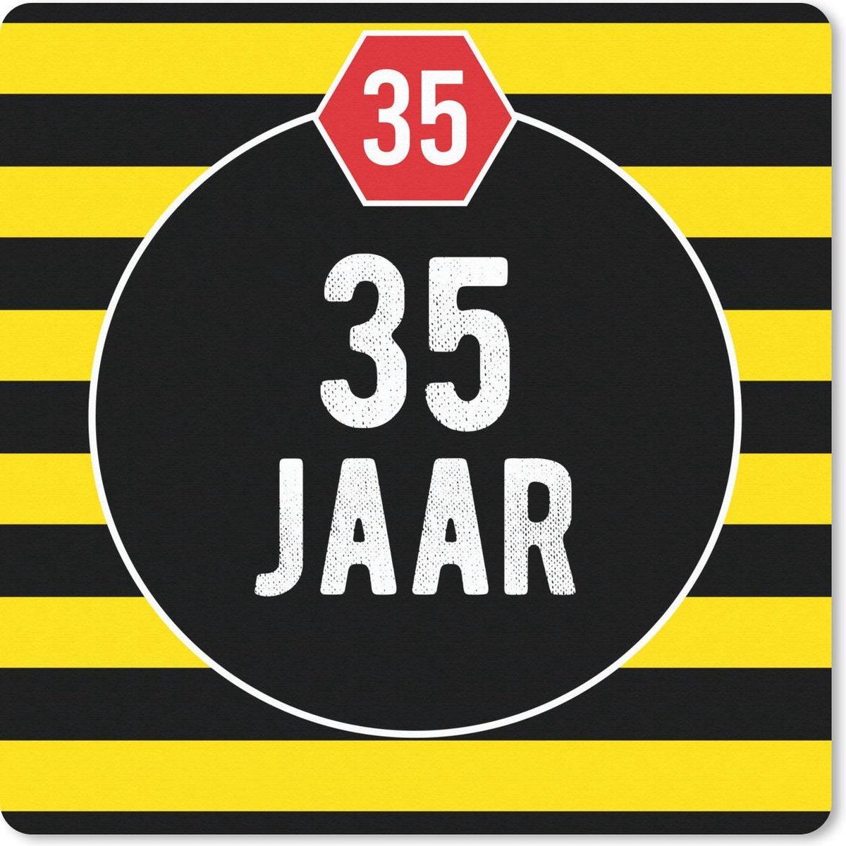 Muismat 30x30 cm - Mousepad Feest - 35 Jaar - Quote - Muismatten
