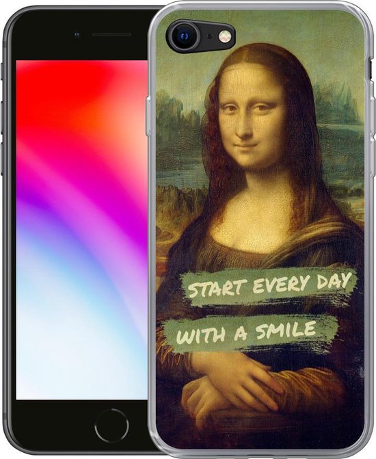 Coque iPhone SE 2020 - Mona Lisa - Citation - Da Vinci - Coque de téléphone en Siliconen