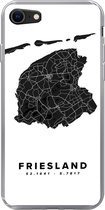 Geschikt voor iPhone 7 hoesje - Friesland - Wegenkaart Nederland - Wit - Siliconen Telefoonhoesje