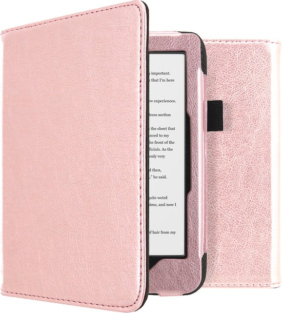 Hoesje geschikt voor Kobo Clara HD E-reader - iMoshion Vegan Leather Bookcase - Rose Goud