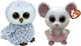 Ty - Knuffel - Beanie Boo's - Owlette Owl & Nina Mouse