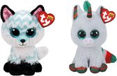 Ty - Knuffel - Beanie Boo's - Atlas Fox & Christmas Unicorn