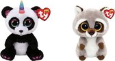 Ty - Knuffel - Beanie Boo's - Paris Panda & Racoon