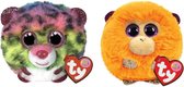 Ty - Knuffel - Teeny Puffies - Dotty Leopard & Coconut Monkey