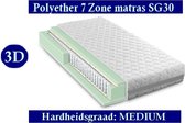 1-Persoons Matras - MICROPOCKET Polyether SG30 7 ZONE 23 CM - 3D   - Gemiddeld ligcomfort - 80x210/23