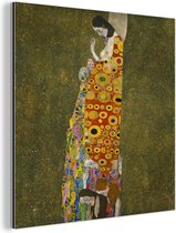 Wanddecoratie Metaal - Aluminium Schilderij Industrieel - Hoop II - Schilderij van Gustav Klimt - 90x90 cm - Dibond - Foto op aluminium - Industriële muurdecoratie - Voor de woonkamer/slaapkamer