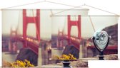 Verrekijker bij de Golden Gate Bridge in San Francisco - Foto op Textielposter - 45 x 30 cm