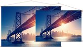 De skyline van de San Francisco Oakland Bay Bridge - Foto op Textielposter - 90 x 60 cm