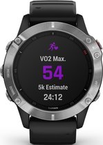 Garmin Fenix 6 Multisport Smartwatch - Sporthorloge met GPS Tracker - Multisport - 10ATM Waterdicht - Zwart - Maat: 47 - Scherm afmetingen: 1.2