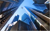 Doorkijkje tussen de wolkenkrabbers van Chicago - Foto op Forex - 60 x 40 cm