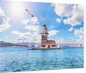 Leandertoren (Kiz Kulesi) in de Bosporus in Istanbul - Foto op Plexiglas - 90 x 60 cm