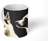 Mok - Zijprofiel van twee wolven - 350 ML - Beker