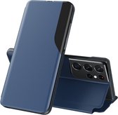 FONU Premium Clear View Case Samsung Galaxy S21 Ultra - Blauw