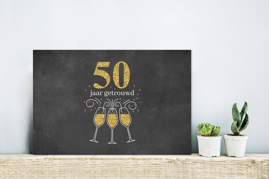 Décoration murale Métal - Peinture Aluminium Industriel - Se marier - 50 ans de mariage - Citations - Dictons - 30x20 cm - Dibond - Photo sur aluminium - Décoration murale industrielle - Pour le salon/chambre